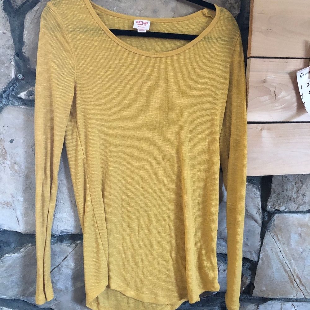 Mossimo Supply Co. Yellow Long Sleeve Shirt
